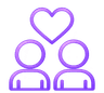 Couple love outline