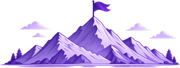 Mountain Peak with flag