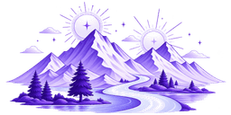 Mountains with celestial twin suns